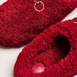 Anthropologie Maeve Sherpa Fleece Bit Scuff Slippers